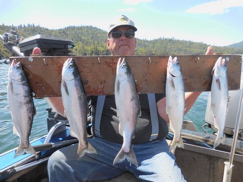 Terry with a nice stringer of kokanee_Whiskeytown