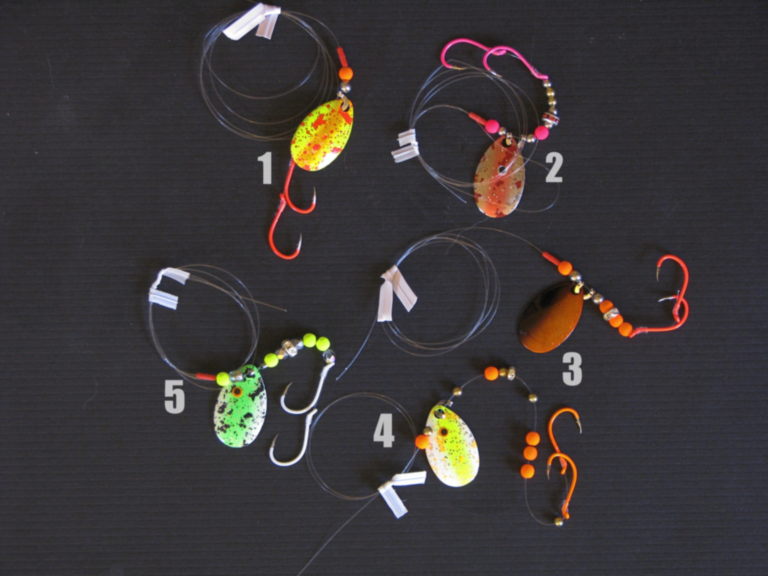 Spoon style Kokanee lure in 5 colors