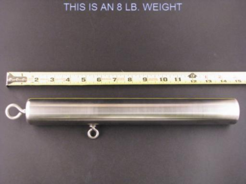 Length of 8lb weight show as 14 1/2 inches