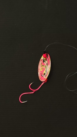 Gold plated pink in-line Kokanee lure