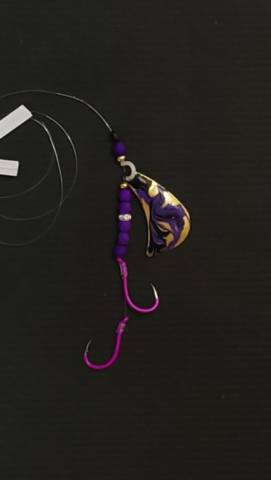 Purple gold plated tomahawk Kokanee lure