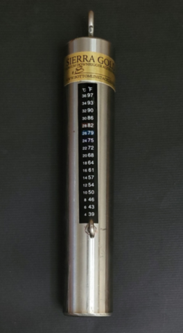 Stainless Steel Cylindrical Downrigger Weight  with Dual Scale (C/F) Thermometer