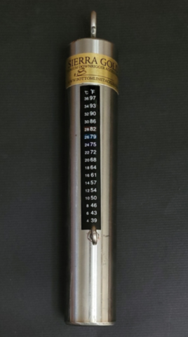 Stainless Steel Downrigger Weight with a Dual Scale C/F Thermometer